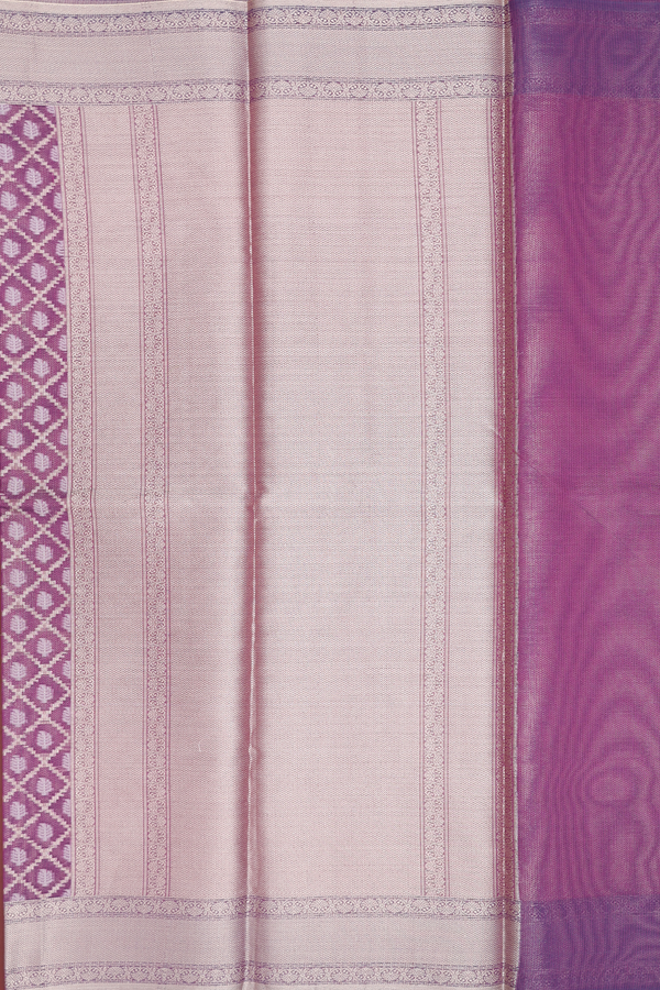 Kota Cotton Saree In Purple With Diamond Design