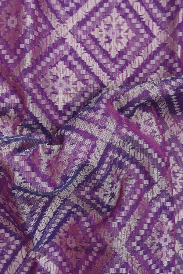 Kota Cotton Saree In Purple With Diamond Design