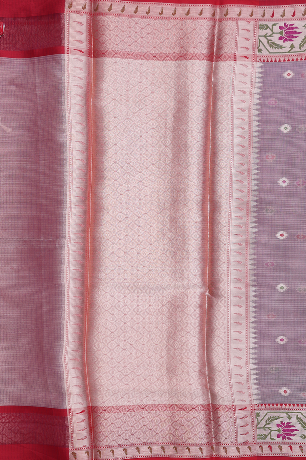 Kota Cotton Saree In Purple With Floral Buttas