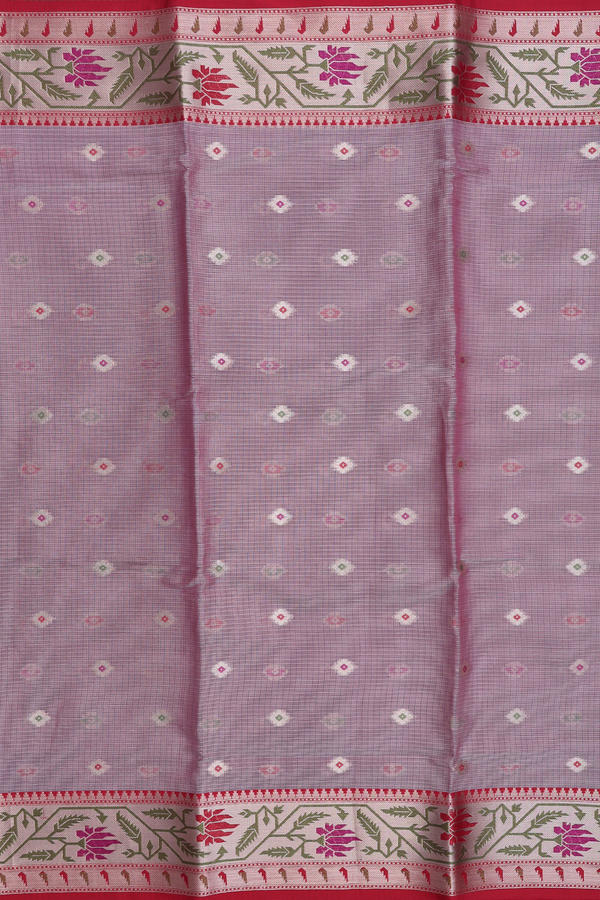 Kota Cotton Saree In Purple With Floral Buttas