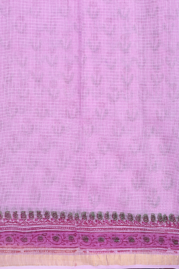 Kota Cotton Saree In Purple With Floral Design