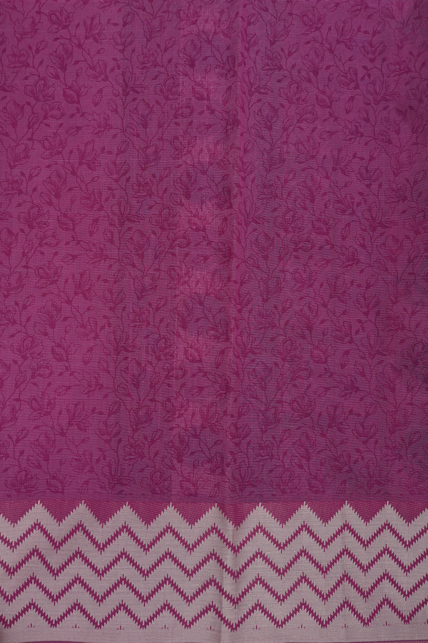 Kota Cotton Saree In Purple With Floral Design