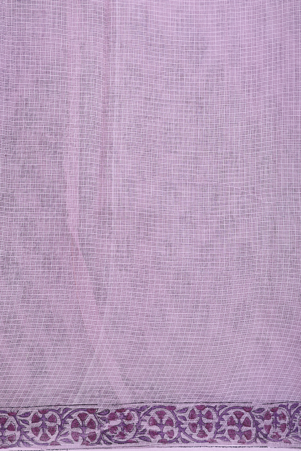 Kota Cotton Saree In Purple With Floral Design