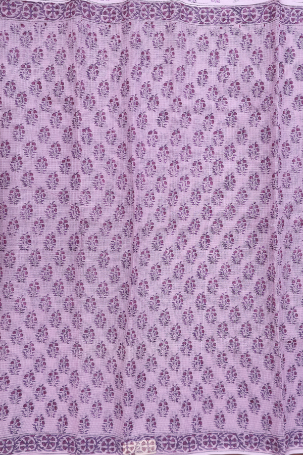 Kota Cotton Saree In Purple With Floral Design