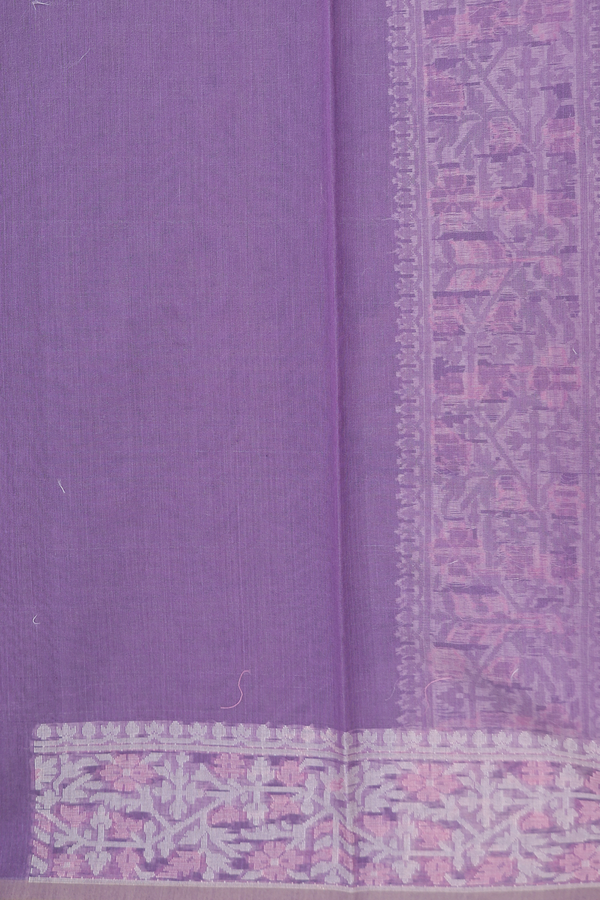 Kota Cotton Saree In Purple With Threadwork Design