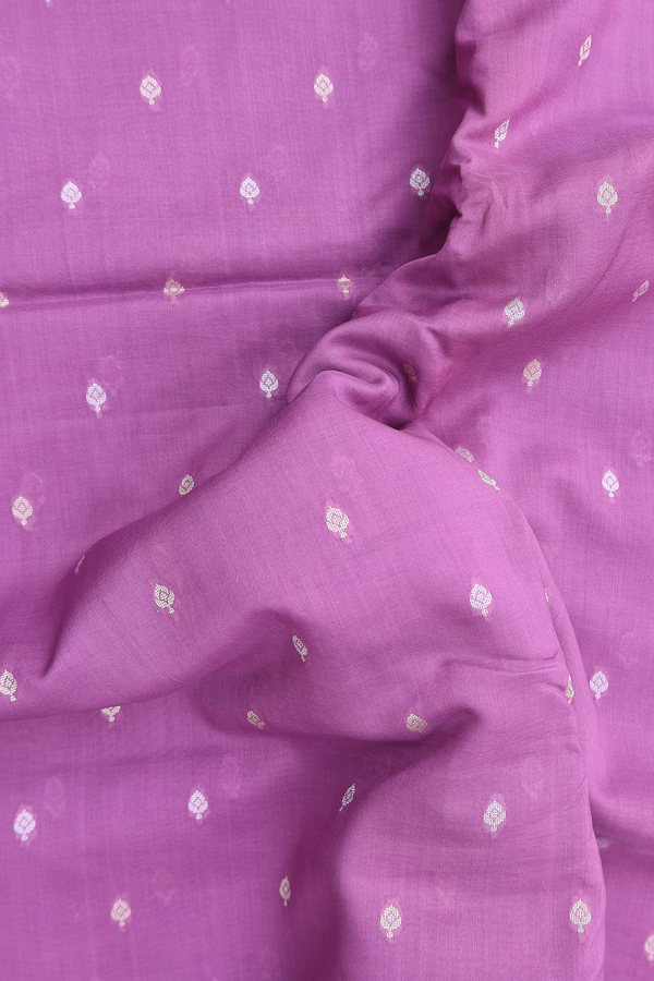 Kota Cotton Saree In Purple With Zari Buttas