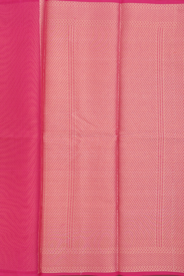 Kota Cotton Saree In Rani Pink With Diagonal Design