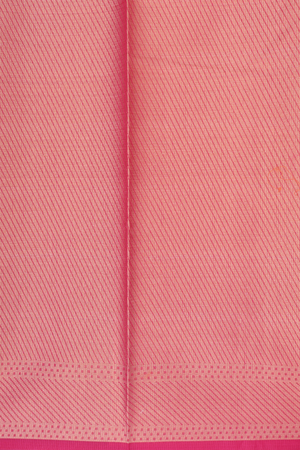 Kota Cotton Saree In Rani Pink With Diagonal Design