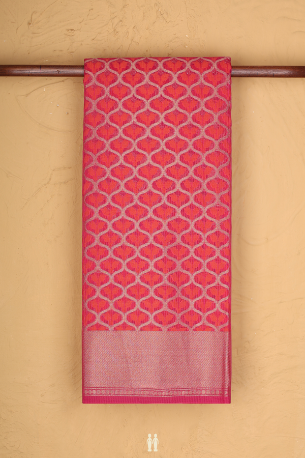 Kota Cotton Saree In Rani Pink With Ogee Design