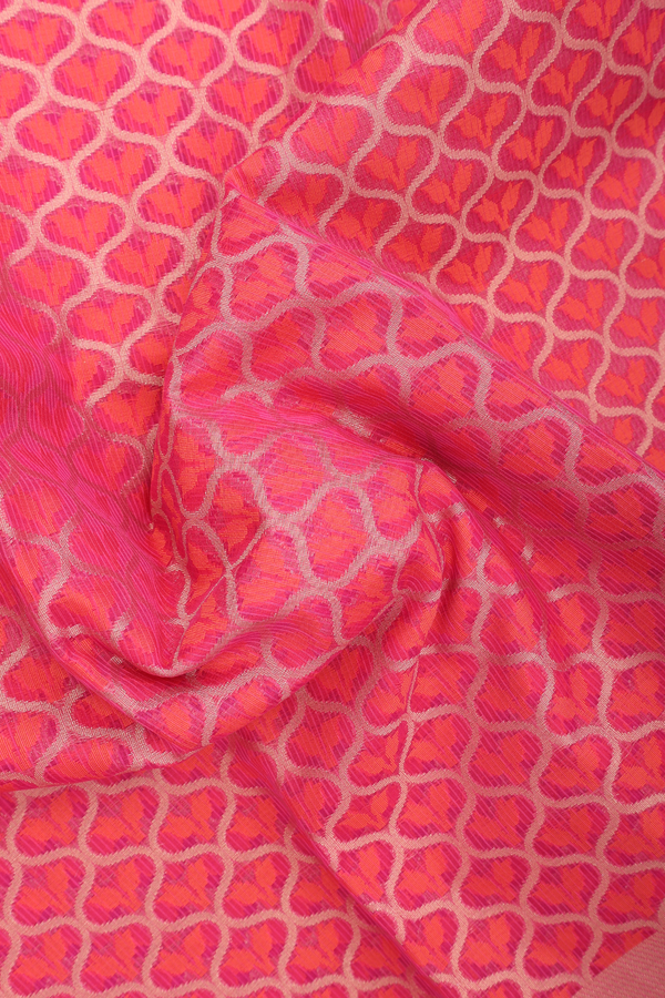 Kota Cotton Saree In Rani Pink With Ogee Design