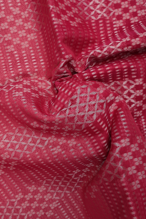 Kota Cotton Saree In Red With Allover Design