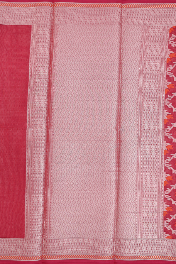 Kota Cotton Saree In Red With Diamond Design
