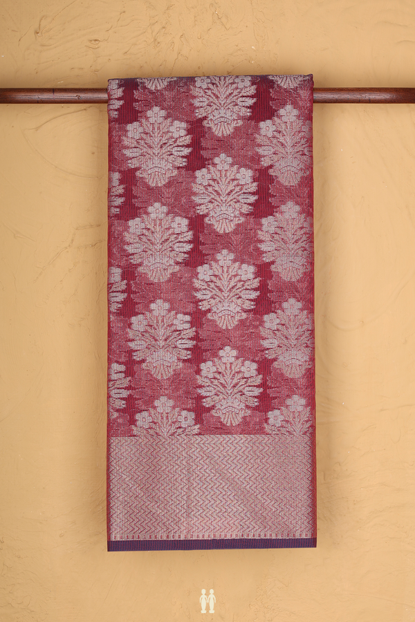 Kota Cotton Saree In Red With Floral Design