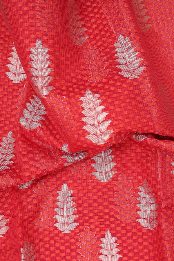 Kota Cotton Saree In Red With Zari Motifs
