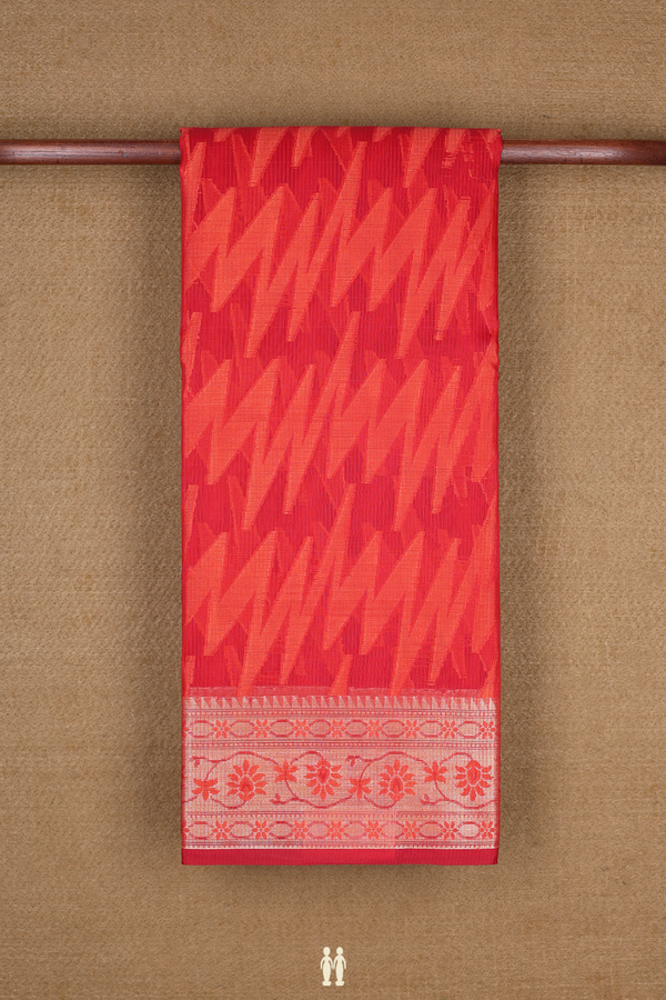 Kota Cotton Saree In Scarlet Red With Allover Design