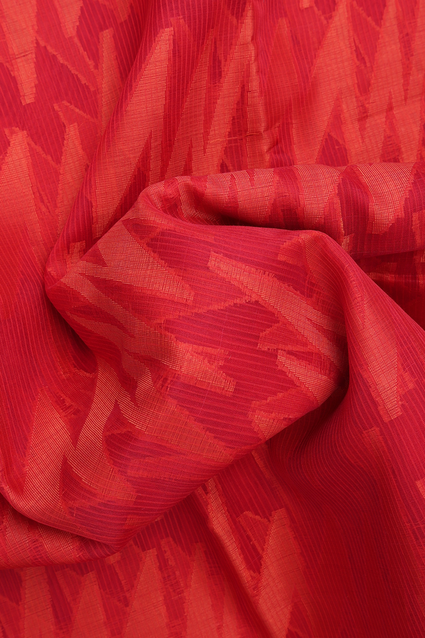 Kota Cotton Saree In Scarlet Red With Allover Design