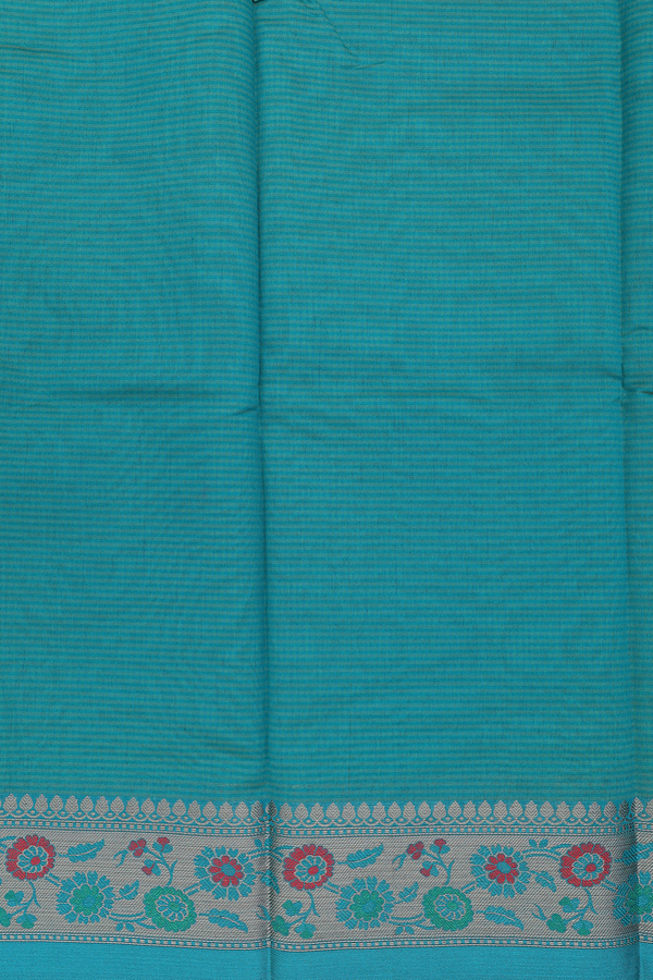 Kota Cotton Saree In Sea Green With Checks Design