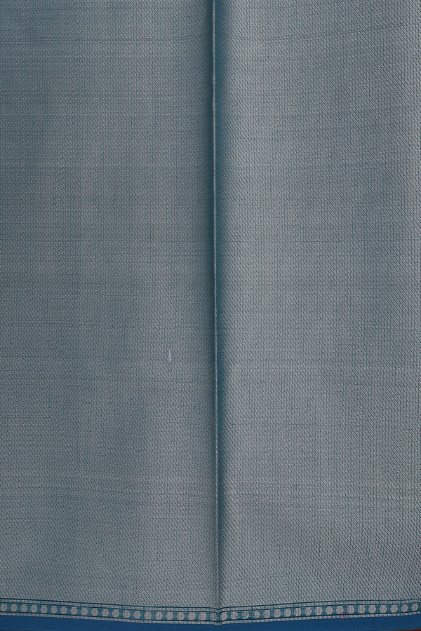 Kota Cotton Saree In Teal Blue With Chevron Design