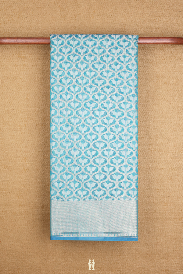 Kota Cotton Saree In Teal Blue With Ogee Design