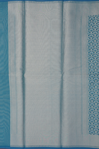 Kota Cotton Saree In Teal Blue With Ogee Design