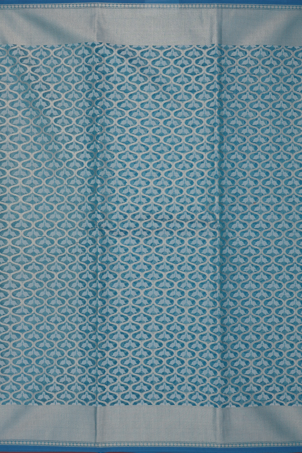Kota Cotton Saree In Teal Blue With Ogee Design