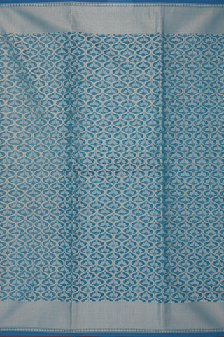 Kota Cotton Saree In Teal Blue With Ogee Design