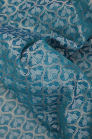 Kota Cotton Saree In Teal Blue With Ogee Design