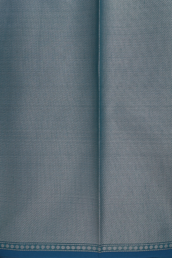 Kota Cotton Saree In Teal Blue With Tree Motifs