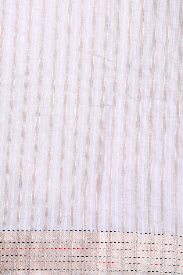 Kota Cotton Saree In White With Diamond Design