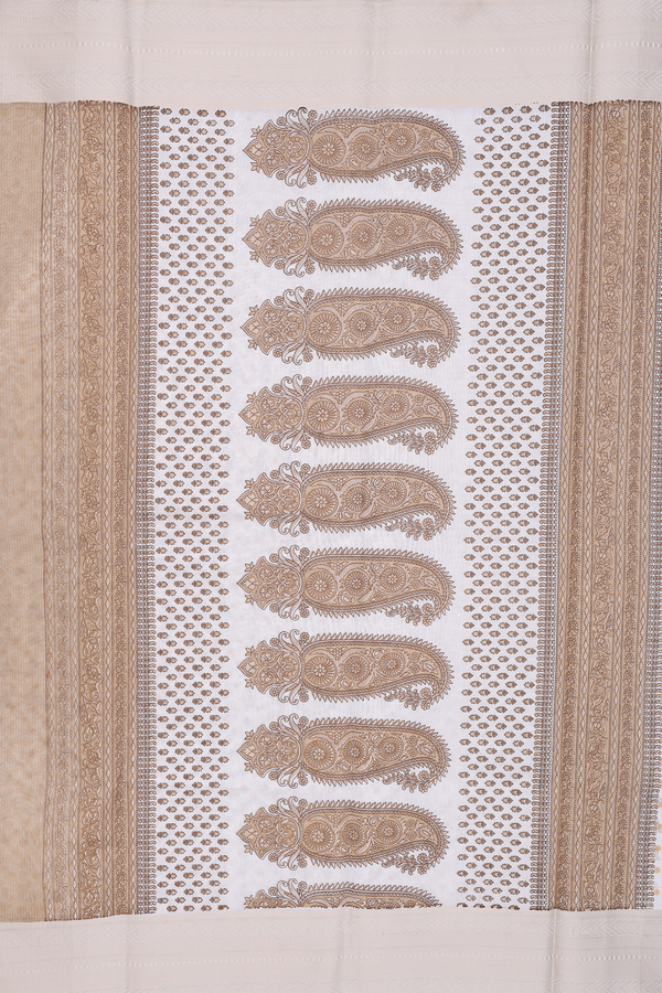 Kota Cotton Saree In White With Printed Buttas