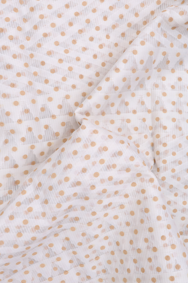 Kota Cotton Saree In White With Printed Buttas
