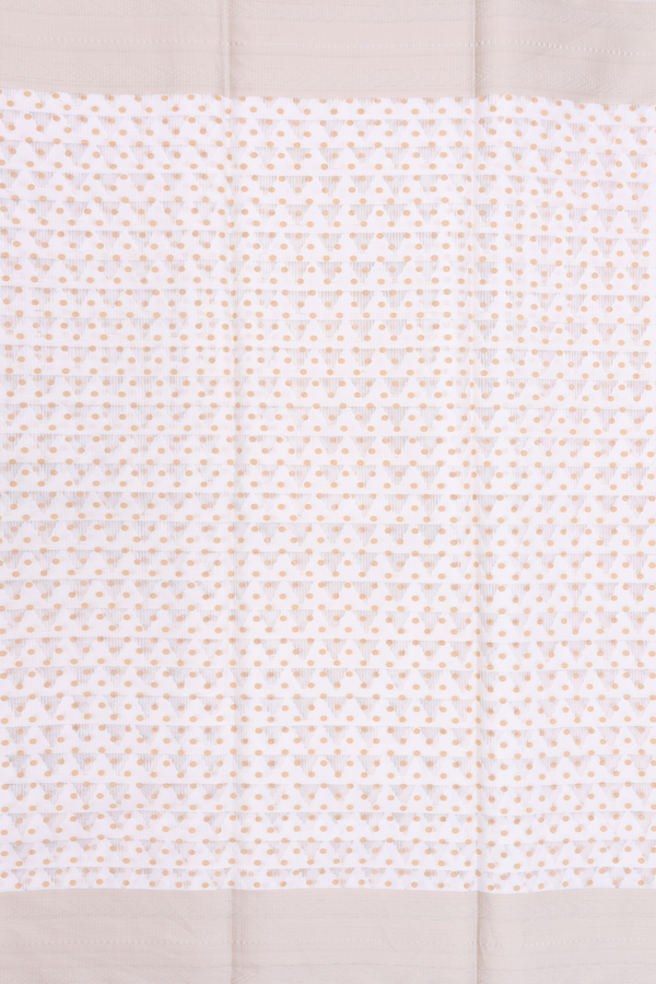 Kota Cotton Saree In White With Printed Buttis