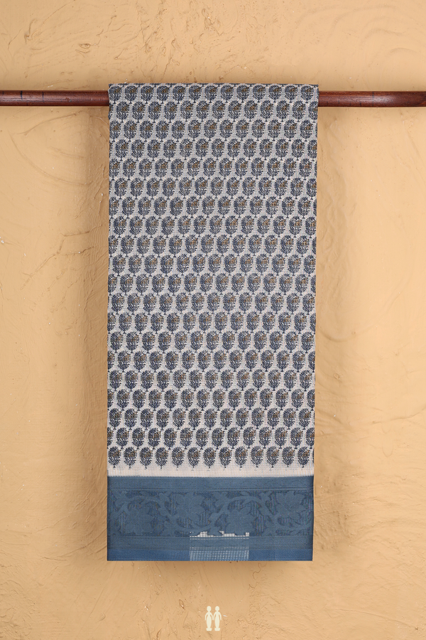 Kota Cotton Saree In White With Printed Design