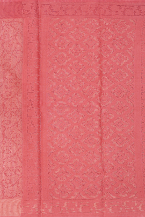 Kota Cotton Saree In White With Printed Design