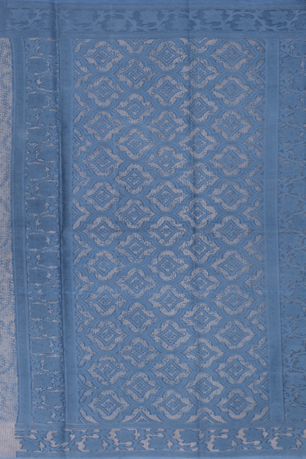 Kota Cotton Saree In White With Printed Design