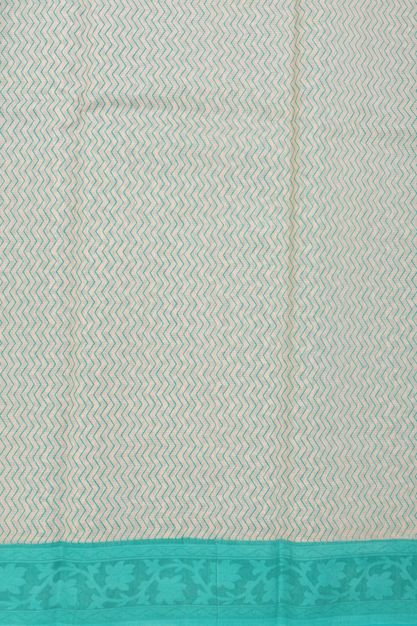 Kota Cotton Saree In White With Printed Design