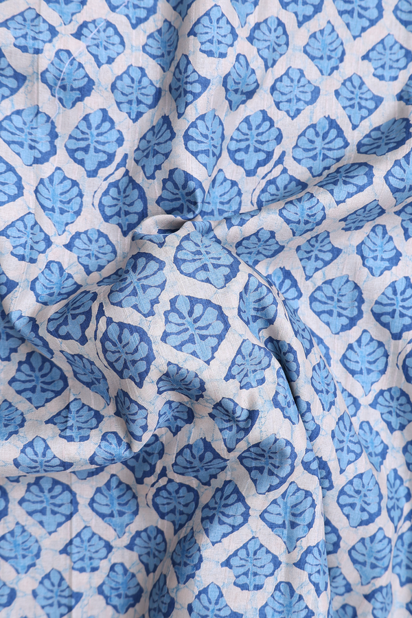 Kota Cotton Saree In White With Printed Design