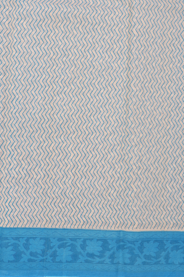 Kota Cotton Saree In White With Scallop Design