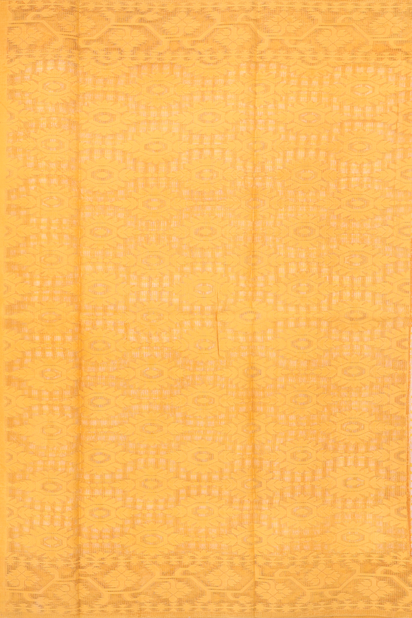 Kota Cotton Saree In Yellow And White With Checks Design