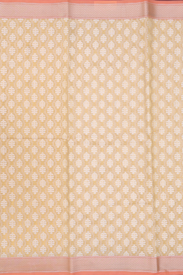 Kota Cotton Saree In Yellow With Allover Design