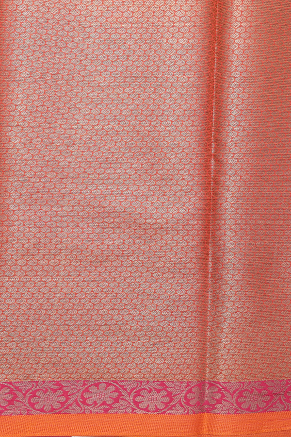 Kota Cotton Saree In Yellowish Brown With Floral Design