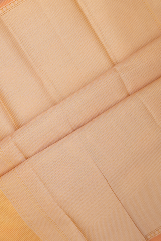 Kota Cotton Saree In Yellow With Floral Threadwork Design