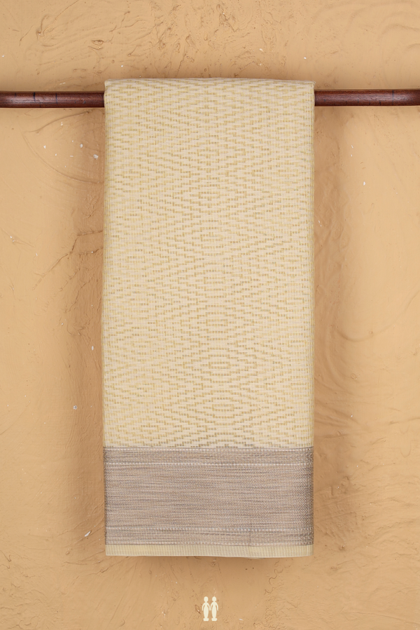 Kota Cotton Saree In Yellow With Threadwork Design