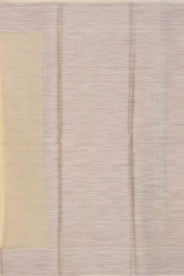 Kota Cotton Saree In Yellow With Threadwork Design