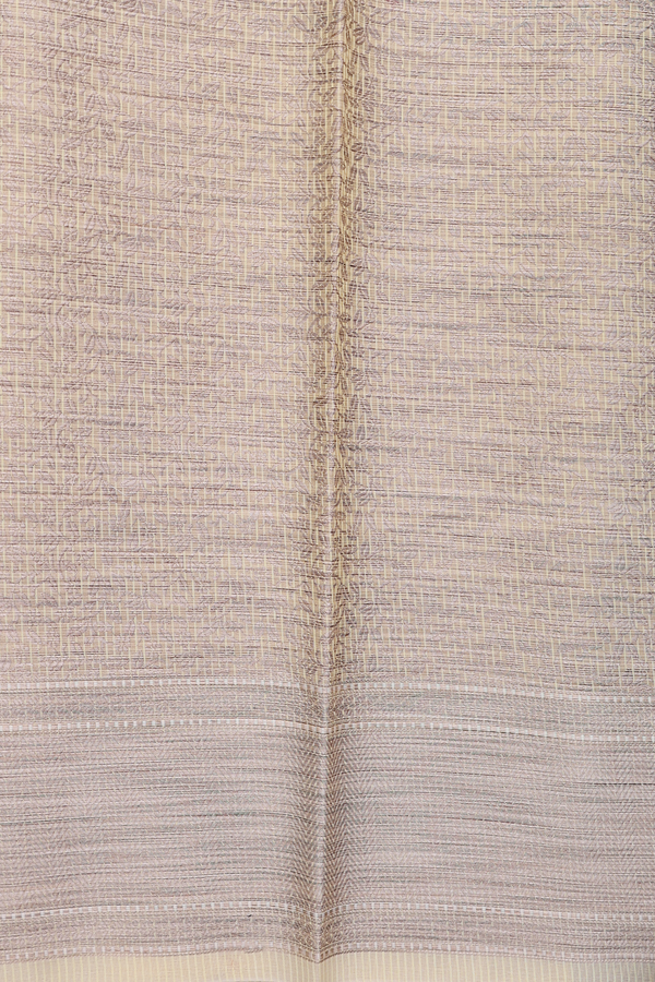 Kota Cotton Saree In Yellow With Threadwork Design