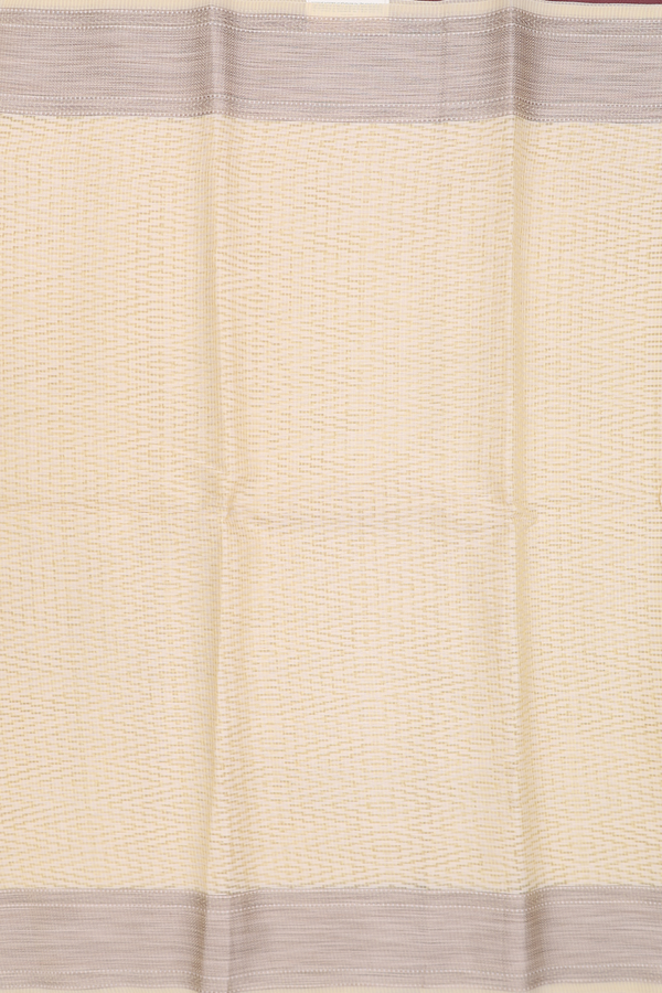 Kota Cotton Saree In Yellow With Threadwork Design