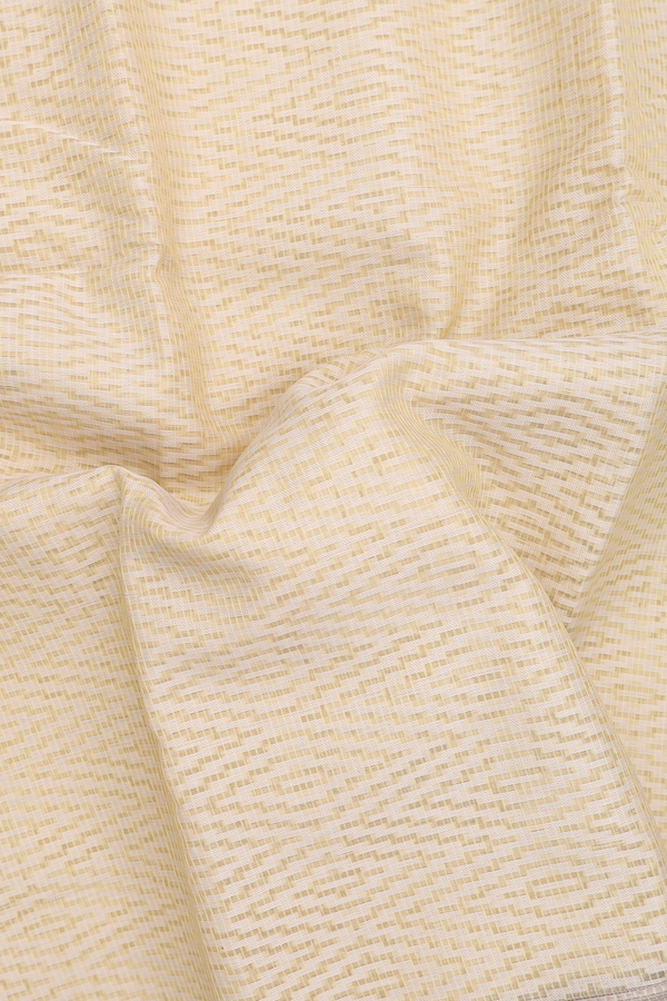 Kota Cotton Saree In Yellow With Threadwork Design