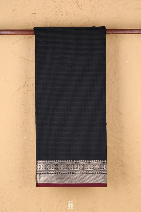 Kota Cotton Saree In Black With Zari Border