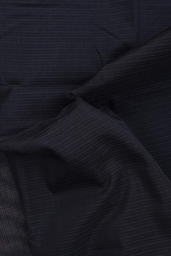 Kota Cotton Saree In Black With Zari Border