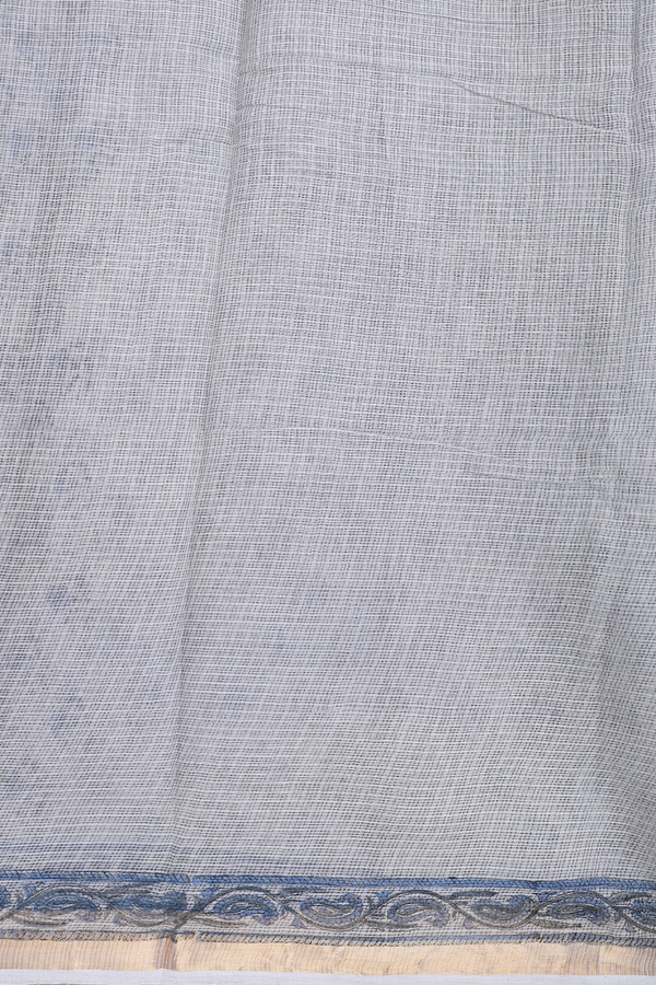 Kota Cotton Saree In Grey With Floral Design